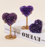 Natural Brazilian Amethyst Heart Cluster – Romantic Gift & Desk Decor