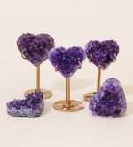 Natural Brazilian Amethyst Heart Cluster – Romantic Gift & Desk Decor
