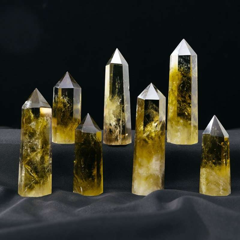 AAA Grade Natural Brazilian Citrine Crystal Tower for Wealth Altar & Workspace