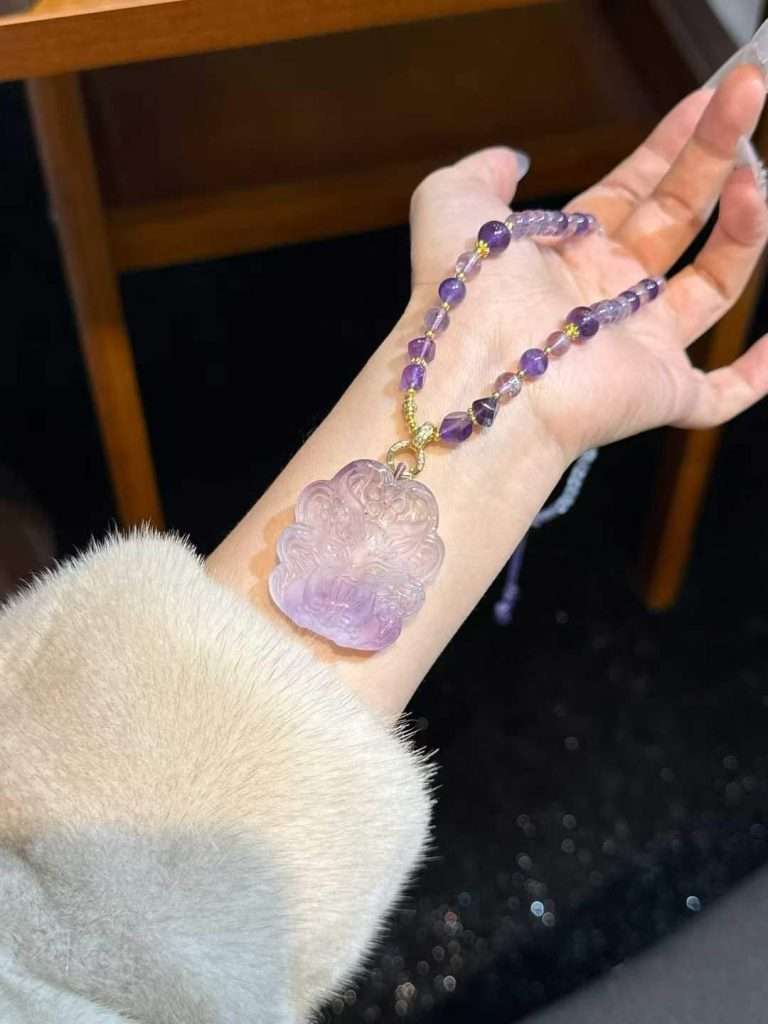 Amethyst Fairy Fox Pendant