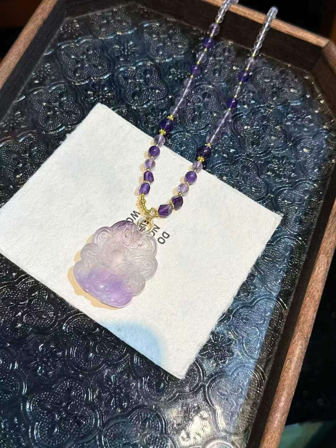 Amethyst Fairy Fox Pendant