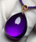 Natural Top-Grade Old Mine Uruguayan Amethyst Teardrop Pendant (18K Gold Bail)