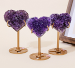 Natural Brazilian Amethyst Heart Cluster – Romantic Gift & Desk Decor