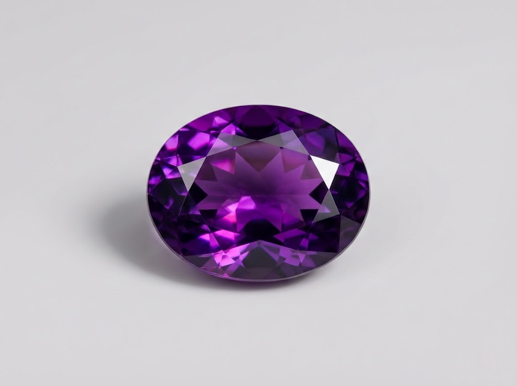 Deep royal purple Siberian amethyst representing the Bishop Stone