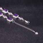 Natural amethyst bracelet in 925 sterling silver – 1.9ct luxury geometric design, European style