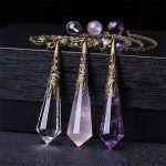 Hand-Polished Amethyst 12-Facet Crystal Dowsing Pendulum for Spiritual Divination