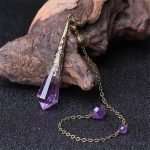 Hand-Polished Amethyst 12-Facet Crystal Dowsing Pendulum for Spiritual Divination