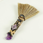 Natural Amethyst Cinnamon Broom Decor