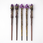 Vintage Amethyst Magic Wand Hairpin for Mystical Updos & Everyday Magic