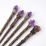 Vintage Amethyst Magic Wand Hairpin for Mystical Updos & Everyday Magic