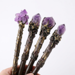 Vintage Amethyst Magic Wand Hairpin for Mystical Updos & Everyday Magic