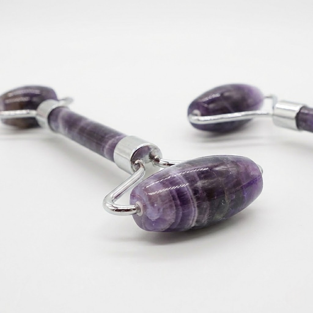 Natural Amethyst Face Roller and Gua Sha Set