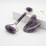 Natural Amethyst Face Roller and Gua Sha Set