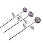 Elegant Hand-Carved Amethyst Crystal Rose for Romantic Decor & Healing Gifts