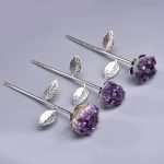 Elegant Hand-Carved Amethyst Crystal Rose for Romantic Decor & Healing Gifts