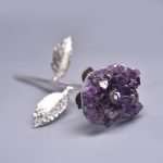 Elegant Hand-Carved Amethyst Crystal Rose for Romantic Decor & Healing Gifts