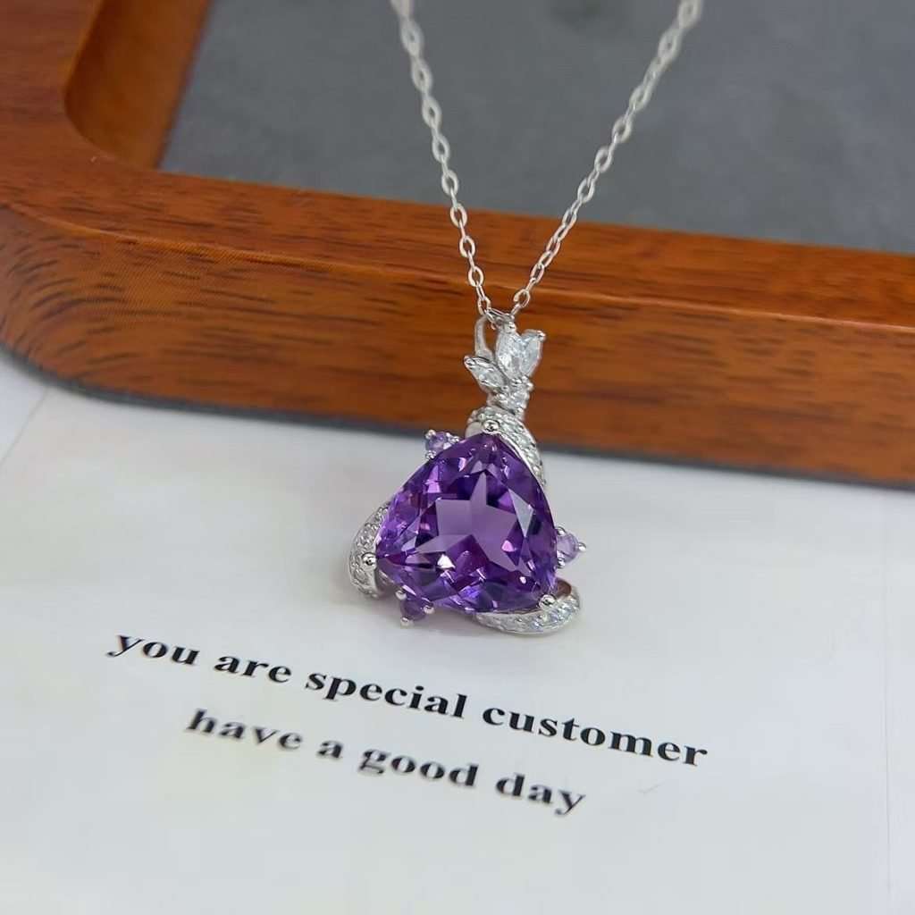 Celestial Triangle 5.5ct Trillion-Cut Amethyst Pendant