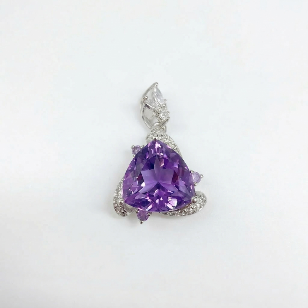 Celestial Triangle 5.5ct Trillion-Cut Amethyst Pendant