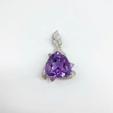 Celestial Triangle 5.5ct Trillion-Cut Amethyst Pendant