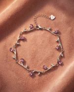 Enchanted Vine Natural Amethyst Bracelet in 925 Sterling Silver