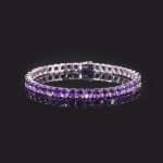 Eternal Sparkle Natural Amethyst Tennis Bracelet in 925 Silver