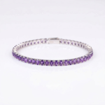 Eternal Sparkle Natural Amethyst Tennis Bracelet in 925 Silver