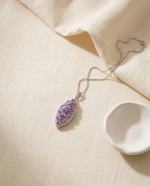 Imperial Leaf Amethyst Cluster Statement Necklace in 925 Silver