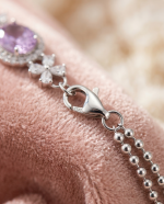 Luminous Bloom Amethyst Double-Strand Beaded Bracelet in 925 Silver