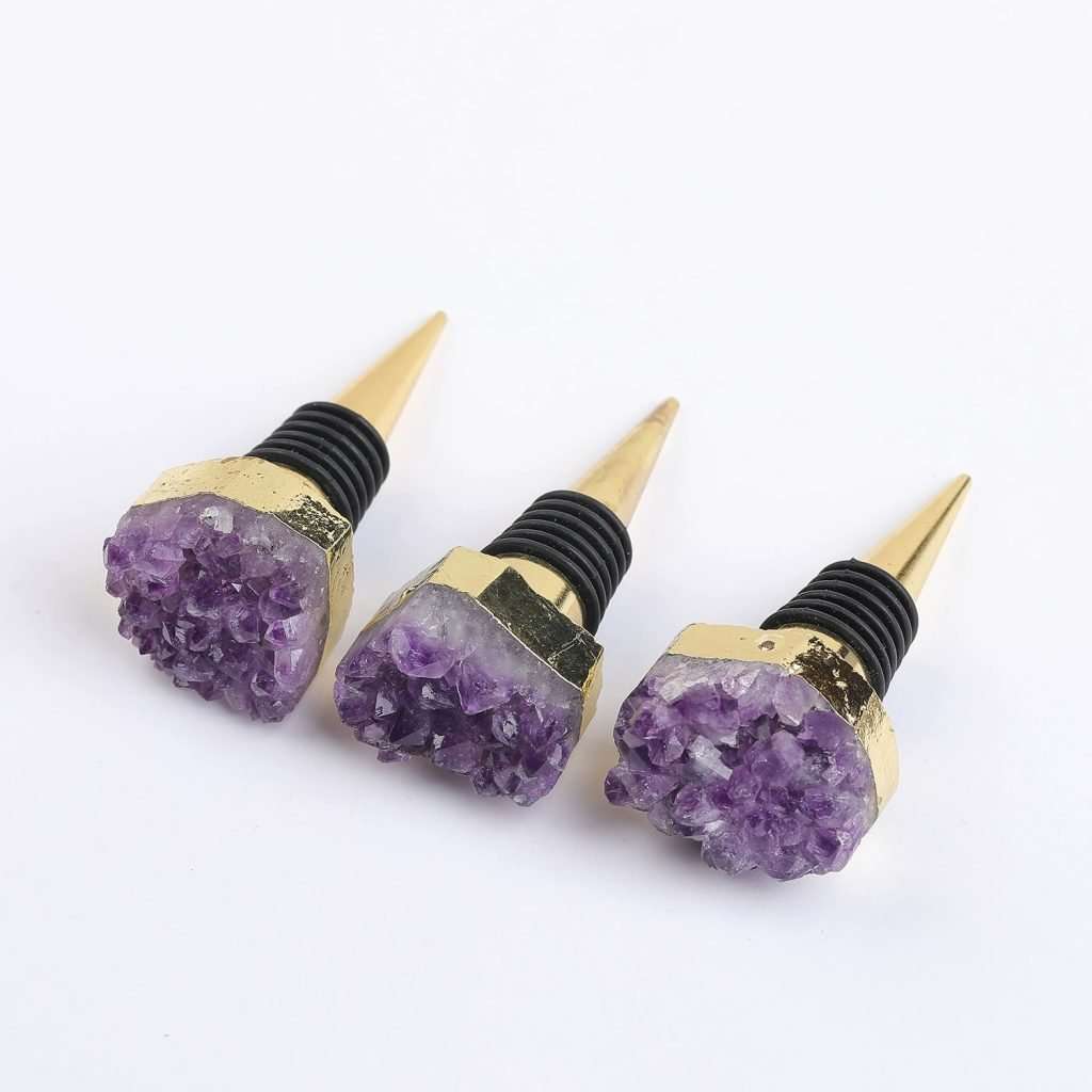 Natural Raw Amethyst Wine Stopper