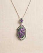 Royal Vineyard Amethyst & Chrome Diopside Cluster Pendant
