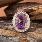 Satin Bloom Amethyst Rose Adjustable Ring