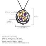 Shadow Garden Vintage Black Silver Amethyst Necklace