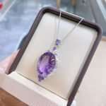 Stellar Radiance 31.5ct Fantasy-Cut Amethyst Pendant in 925 Silver