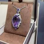 Stellar Radiance 31.5ct Fantasy-Cut Amethyst Pendant in 925 Silver