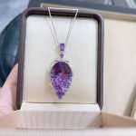 Stellar Radiance 31.5ct Fantasy-Cut Amethyst Pendant in 925 Silver