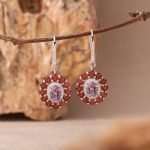 Velvet Dahlia Amethyst & Garnet Floral Jewelry Collection - 925 Silver - Image 6