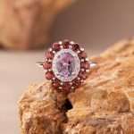 Velvet Dahlia Amethyst & Garnet Floral Statement Ring