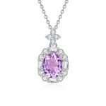 Velvet Dahlia Amethyst & Garnet Floral Necklace in 925 Silver