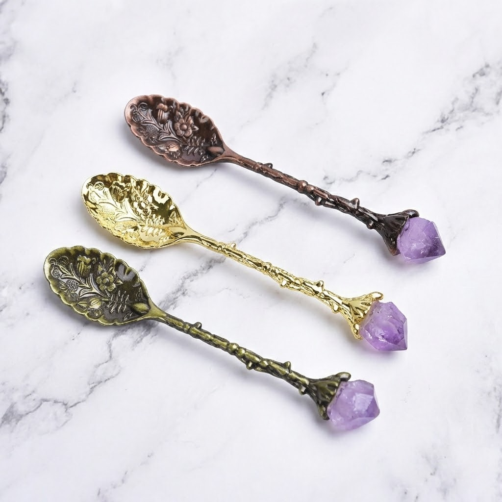 amethyst crystal spoon