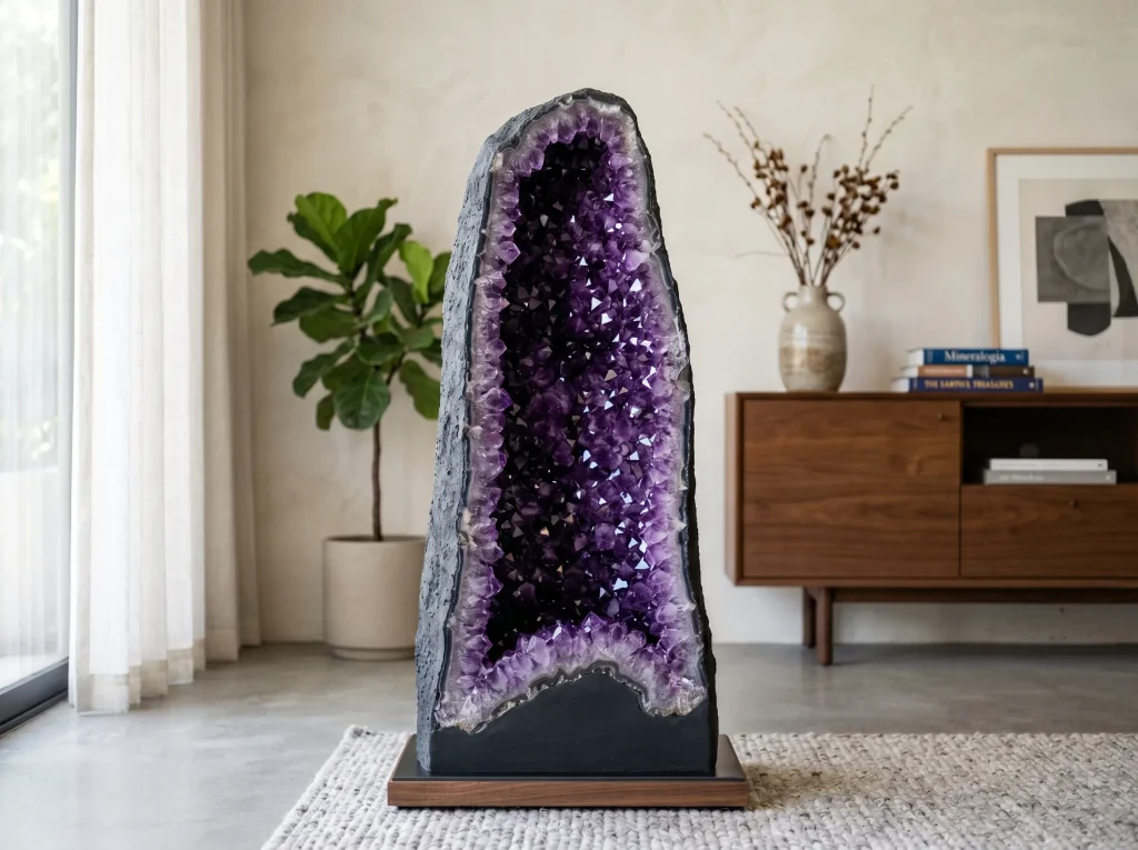 raw amethyst geode — documented-origin specimen from Ametista do Sul Brazil