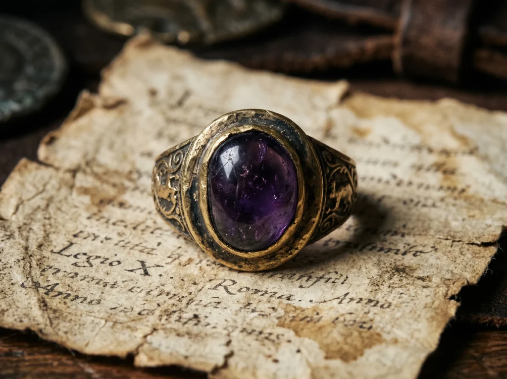 purple amethyst meaning — ancient Greek amethystos stone historical illustration