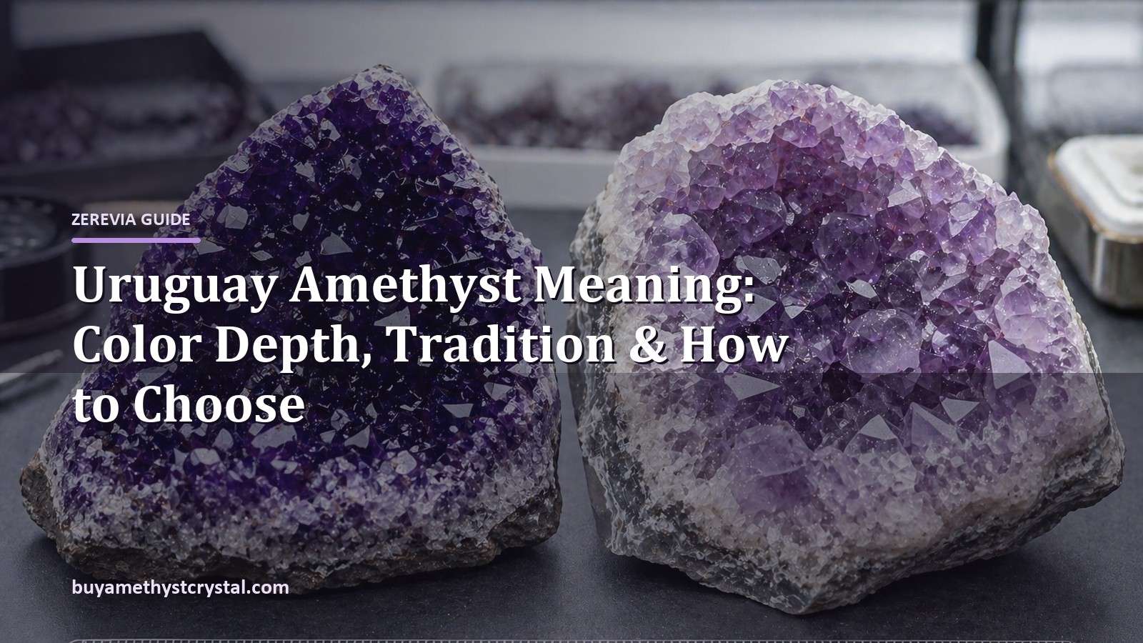 Uruguay Amethyst Meaning: Color Depth, Tradition & How to Choose - Zerevia guide cover on amethyst image