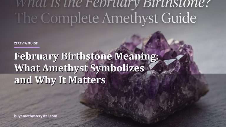 February Birthstone Meaning: What Amethyst Symbolizes and Why It Matters - Zerevia guide cover on amethyst image